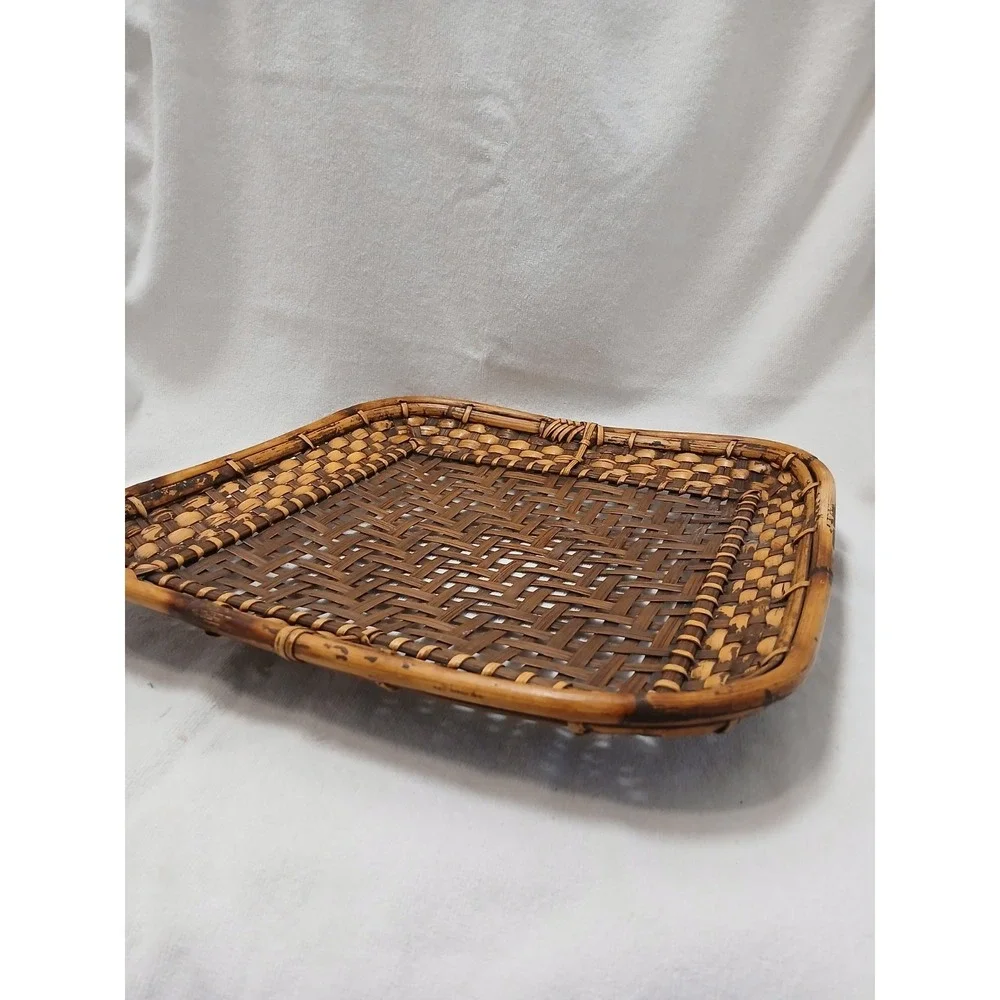Mid-Century Philippine Basket Vegetable Tray Serving 15